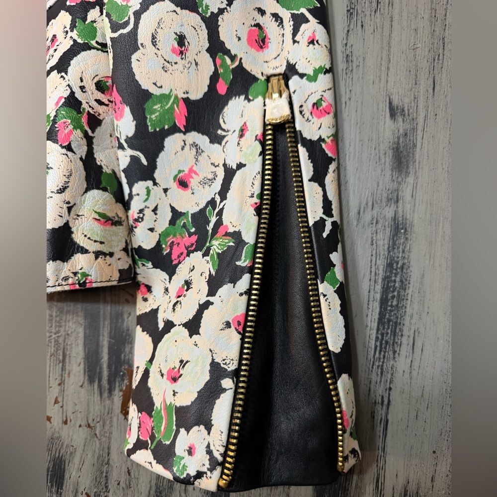 Vintage Y2K Juicy Couture “Covent Garden” Edgy Floral Leather Jacket - Picture 6 of 16